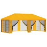 vidaXL Kryt altánku s bočnými stenami Žltá 600,5 x 300,5 cm Polyester – Obrázok 2