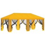 vidaXL Kryt altánku s bočnými stenami Žltá 600,5 x 300,5 cm Polyester – Obrázok 4