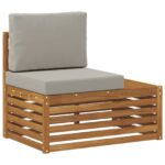 vidaXL Vonkajšia koncová pohovka s vankúšom Prírodná 91 x 63 x 73 cm – Obrázok 2
