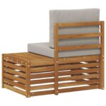 vidaXL Vonkajšia koncová pohovka s vankúšom Prírodná 91 x 63 x 73 cm – Obrázok 6
