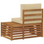 vidaXL Vonkajšia koncová pohovka s vankúšom Prírodná 91 x 63 x 73 cm – Obrázok 6