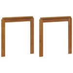 vidaXL Opierky rúk 2 pcs Hnedá 59 x 6 x 61 cm Kompozitné drevo – Obrázok 2