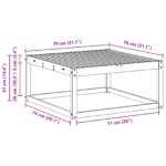 vidaXL Vonkajší stôl Prírodná 79 x 79 x 37 cm – Obrázok 9