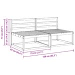 vidaXL 2 Kus Záhradná stredná sedačka Prírodná 158 x 83 x 73 cm – Obrázok 8