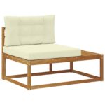 vidaXL Vonkajšia koncová pohovka s vankúšom Prírodná 115 x 83 x 73 cm – Obrázok 2