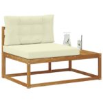 vidaXL Vonkajšia koncová pohovka s vankúšom Prírodná 115 x 83 x 73 cm – Obrázok 3