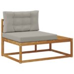 vidaXL Vonkajšia koncová pohovka s vankúšom Prírodná 115 x 83 x 73 cm – Obrázok 2