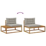 vidaXL Vonkajšia koncová pohovka s vankúšom Prírodná 115 x 83 x 73 cm – Obrázok 9