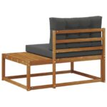 vidaXL Vonkajšia koncová pohovka s vankúšom Prírodná 115 x 83 x 73 cm – Obrázok 6