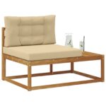 vidaXL Vonkajšia koncová pohovka s vankúšom Prírodná 115 x 83 x 73 cm – Obrázok 3