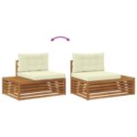 vidaXL Vonkajšia koncová pohovka s vankúšom Prírodná 115 x 83 x 73 cm – Obrázok 9