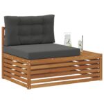 vidaXL Vonkajšia koncová pohovka s vankúšom Prírodná 115 x 83 x 73 cm – Obrázok 3