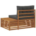 vidaXL Vonkajšia koncová pohovka s vankúšom Prírodná 115 x 83 x 73 cm – Obrázok 6