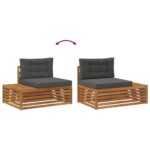 vidaXL Vonkajšia koncová pohovka s vankúšom Prírodná 115 x 83 x 73 cm – Obrázok 9