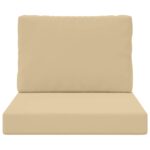 vidaXL Vankúš na vonkajšiu pohovku 2 pcs Béžová Polyester – Obrázok 6