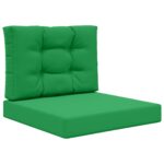 vidaXL Vankúš na vonkajšiu pohovku 2 pcs Zelená Polyester – Obrázok 2