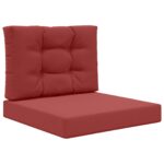 vidaXL Vankúš na vonkajšiu pohovku 2 pcs vínovo červená Polyester – Obrázok 2