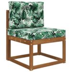 vidaXL Vankúš na vonkajšiu pohovku 2 pcs Vzor listov Polyester – Obrázok 3