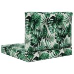 vidaXL Vankúš na vonkajšiu pohovku 2 pcs Vzor listov Polyester – Obrázok 7