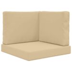 vidaXL Vankúš na vonkajšiu pohovku 3 pcs Béžová Polyester – Obrázok 2