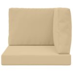 vidaXL Vankúš na vonkajšiu pohovku 3 pcs Béžová Polyester – Obrázok 6