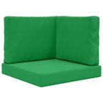 vidaXL Vankúš na vonkajšiu pohovku 3 pcs Zelená Polyester – Obrázok 2