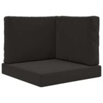 vidaXL Vankúš na vonkajšiu pohovku 3 pcs Čierny Polyester – Obrázok 2