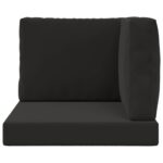 vidaXL Vankúš na vonkajšiu pohovku 3 pcs Čierny Polyester – Obrázok 6