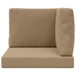 vidaXL Vankúš na vonkajšiu pohovku 3 pcs Sivohnedá Polyester – Obrázok 6