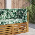 vidaXL Vankúš na vonkajšiu pohovku 3 pcs Vzor listov Polyester
