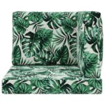 vidaXL Vankúš na vonkajšiu pohovku 3 pcs Vzor listov Polyester – Obrázok 6