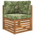 vidaXL Vankúš na vonkajšiu pohovku 3 pcs Design s listami Polyester – Obrázok 3