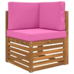 vidaXL Vankúš na vonkajšiu pohovku 3 pcs Ružová Polyester – Obrázok 3