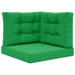 vidaXL Vankúš na vonkajšiu pohovku 3 pcs Zelená Polyester – Obrázok 2