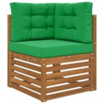 vidaXL Vankúš na vonkajšiu pohovku 3 pcs Zelená Polyester – Obrázok 3