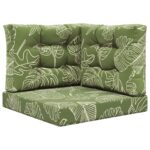 vidaXL Vankúš na vonkajšiu pohovku 3 pcs Design s listami Polyester – Obrázok 2