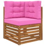 vidaXL Vankúš na vonkajšiu pohovku 3 pcs Ružová Polyester – Obrázok 3
