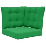 vidaXL Vankúš na vonkajšiu pohovku 3 pcs Zelená Polyester – Obrázok 2