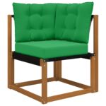 vidaXL Vankúš na vonkajšiu pohovku 3 pcs Zelená Polyester – Obrázok 3