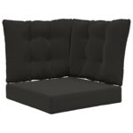 vidaXL Vankúš na vonkajšiu pohovku 3 pcs Čierny Polyester – Obrázok 2