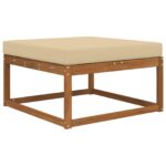 vidaXL Vankúš na vonkajšiu pohovku Béžová 80 x 80 x 8 cm Polyester – Obrázok 3