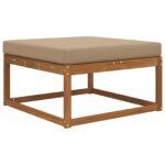 vidaXL Vankúš na vonkajšiu pohovku Sivohnedá 80 x 80 x 8 cm Polyester – Obrázok 3