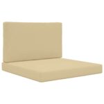 vidaXL Vankúš na vonkajšiu pohovku 2 pcs Béžová Polyester – Obrázok 2