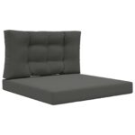 vidaXL Vankúš na vonkajšiu pohovku 2 pcs Antracit Polyester – Obrázok 2