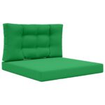 vidaXL Vankúš na vonkajšiu pohovku 2 pcs Zelená Polyester – Obrázok 2