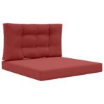 vidaXL Vankúš na vonkajšiu pohovku 2 pcs vínovo červená Polyester – Obrázok 2