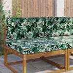 vidaXL Vankúš na vonkajšiu pohovku 2 pcs Vzor listov Polyester