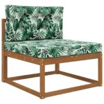 vidaXL Vankúš na vonkajšiu pohovku 2 pcs Vzor listov Polyester – Obrázok 3