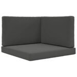 vidaXL Vankúš na vonkajšiu pohovku 3 pcs Antracit Polyester – Obrázok 2
