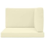 vidaXL Vankúš na vonkajšiu pohovku 3 pcs Krémová Polyester – Obrázok 6